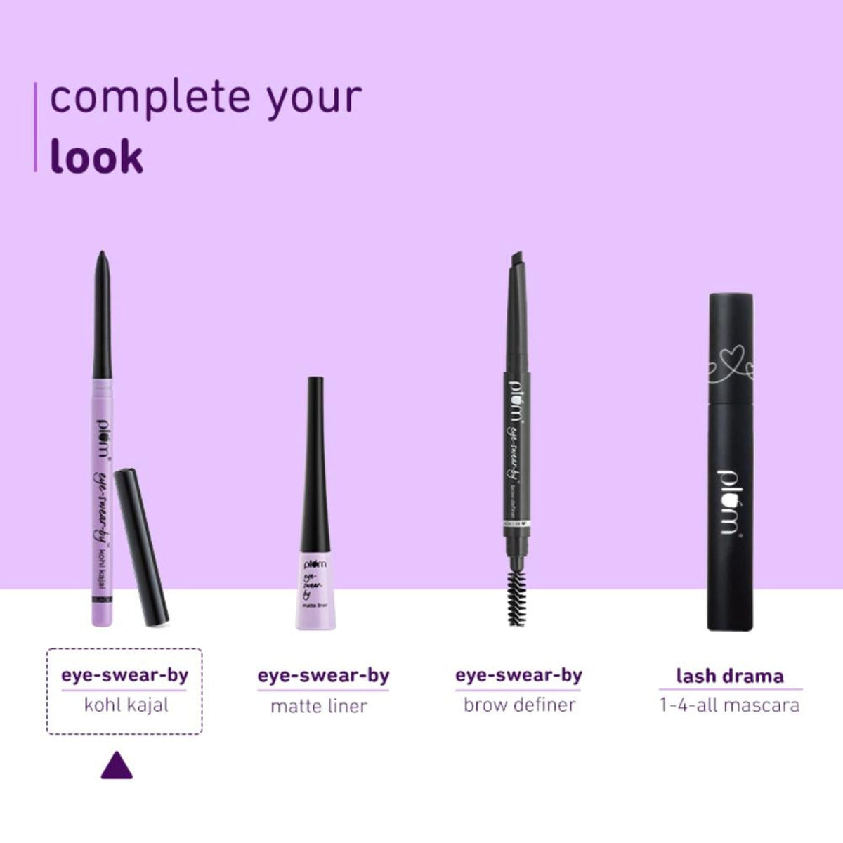 Plum Eye-Swear-By Kohl Kajal Combo - Deep Black | Grocsy