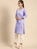 Sangria Women Lavender Yoke Design Kurta | Grocsy