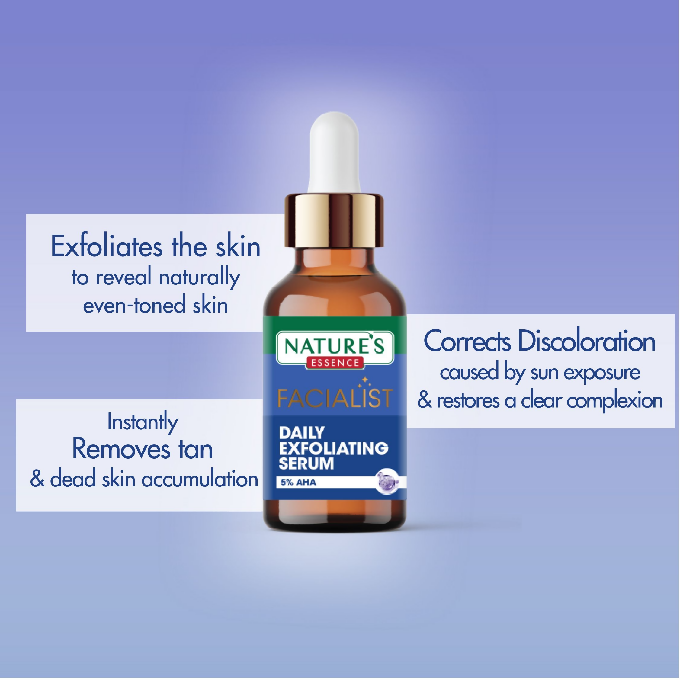 Nature's Essence Facialist Daily Exfoliating Serum with 5% AHA | Grocsy