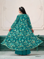 Anaita Turquoise Faux Georgette Sequins Embroidered Stitched Ethnic Suit | Grocsy