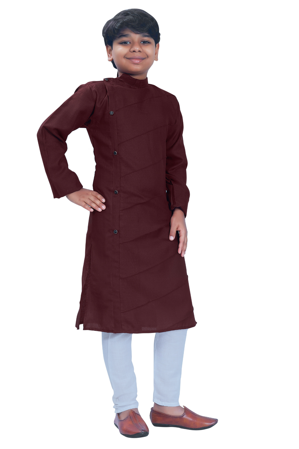 DEIANA'S Casual Designer Kurta Pyjama Set For Boys And kids (Dark Brown) | Grocsy