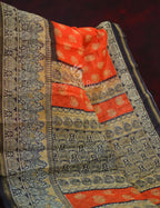Orange Colored with Motifs Semi Chanderi Saree By Gayathri Reddy Designer Studio | Grocsy