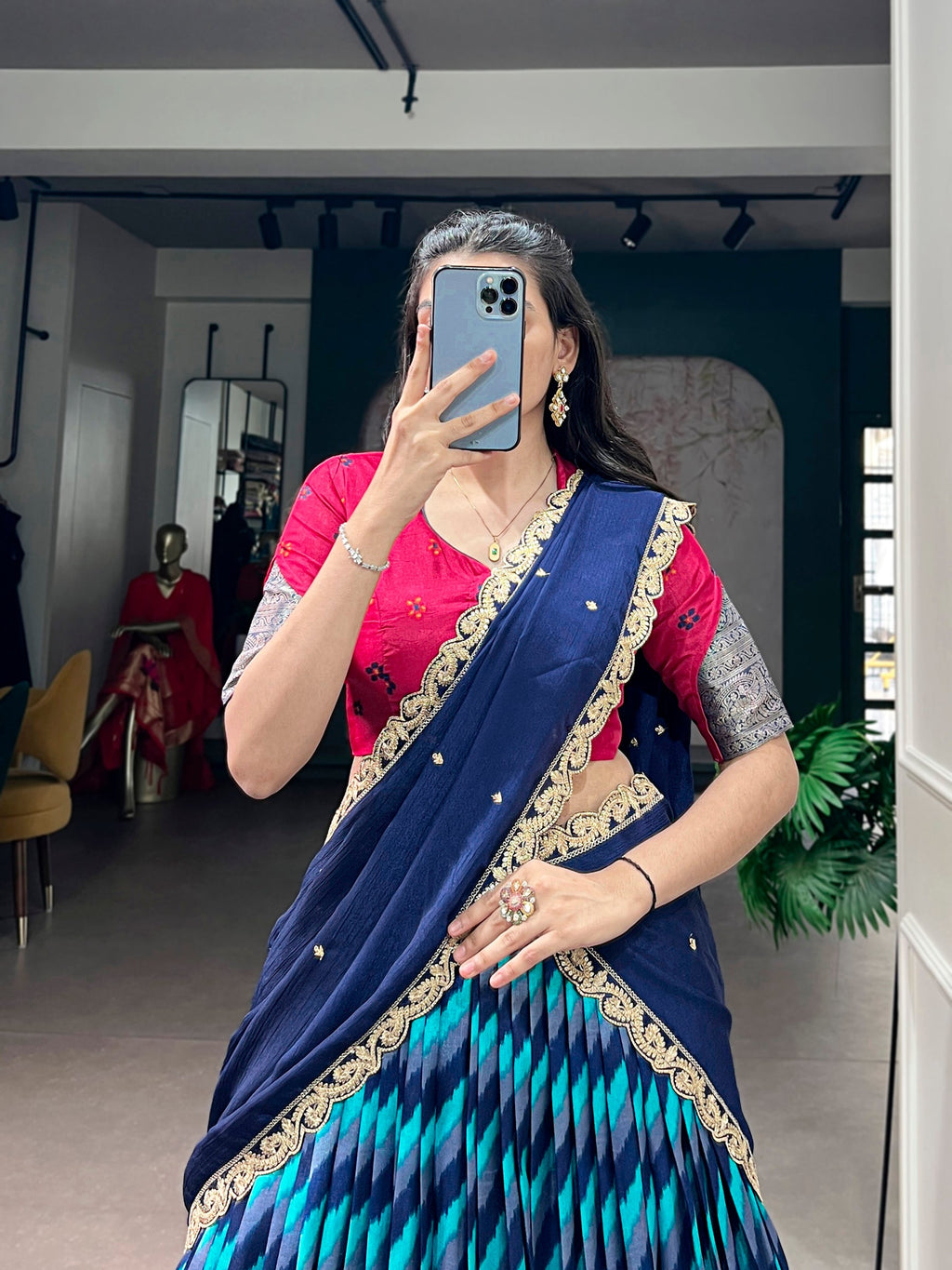 Lorenvalley Fashion Multicolor Tasar Silk Leheriya Print With Zari Weaving Work Lehenga Choli With Dupatta | Grocsy