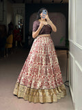 Lorenvalley Fashion Multicolor Tasar Silk Printed with Viscose Border Lehenga Choli | Grocsy