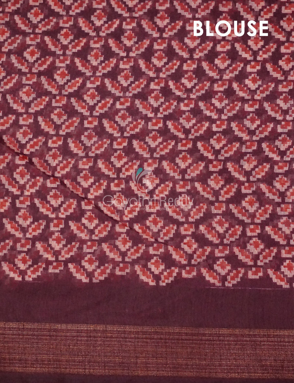 Wine Colour Patola Print Semi Chanderi Saree By Gayathri Reddy Designer Studio | Grocsy