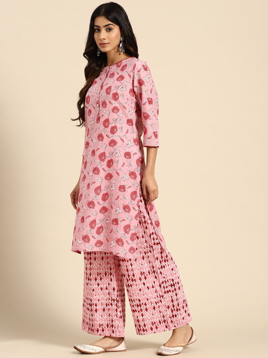 All About You Ethnic Motifs Printed Kurta with Palazzos | Grocsy
