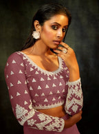 Anaita Purple Net Lehenga Choli With Sequence & Thread Work | Grocsy
