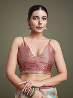 Monjolika Fashion Elegant Maroon And Cream Banarasi Silk SareeWith Intricate Zari Work | Grocsy