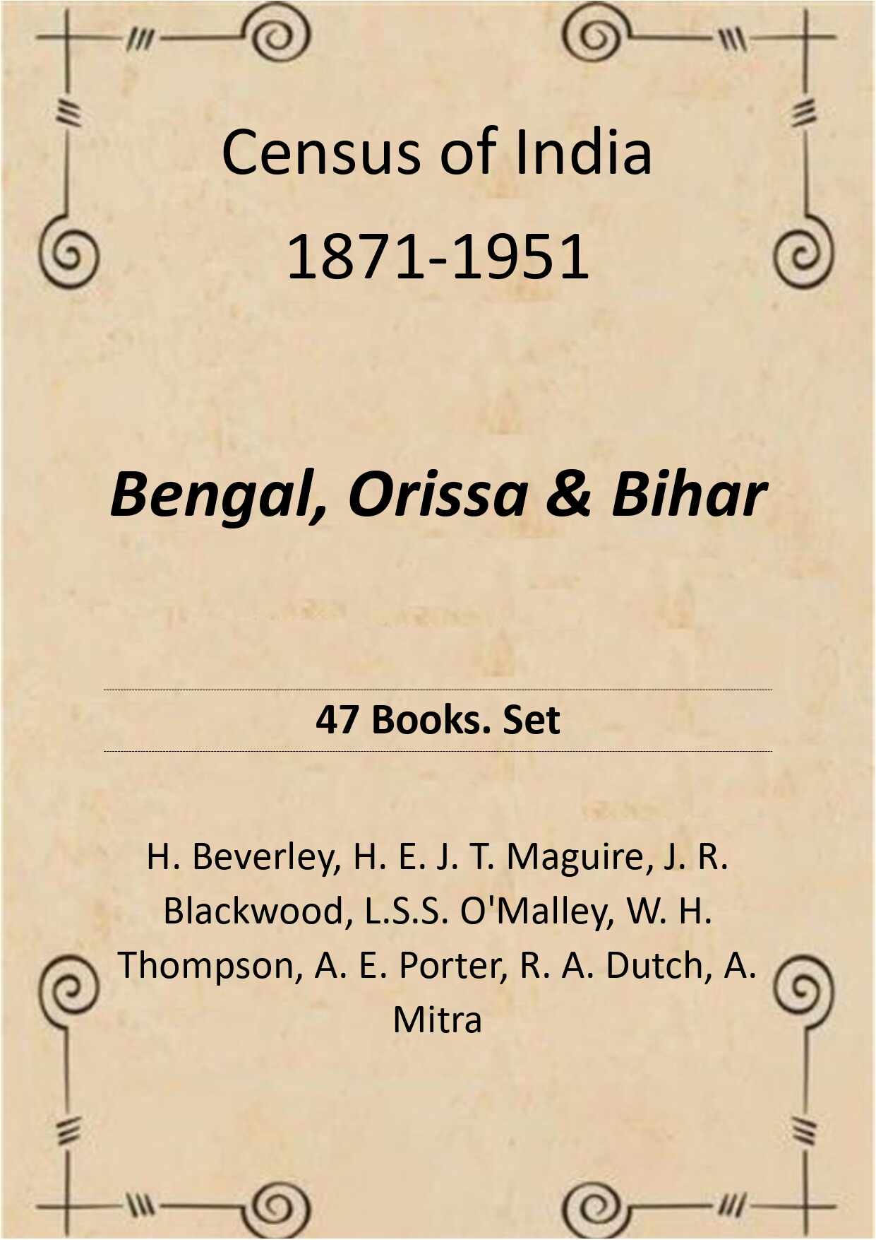 Census of India 1871-1951: Bengal, Orissa & Bihar - Gyan Books | Grocsy