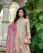 Anaita Cream Shimmer Stitched Plazzo Suit With Codding Dori & Sequence Work | Grocsy