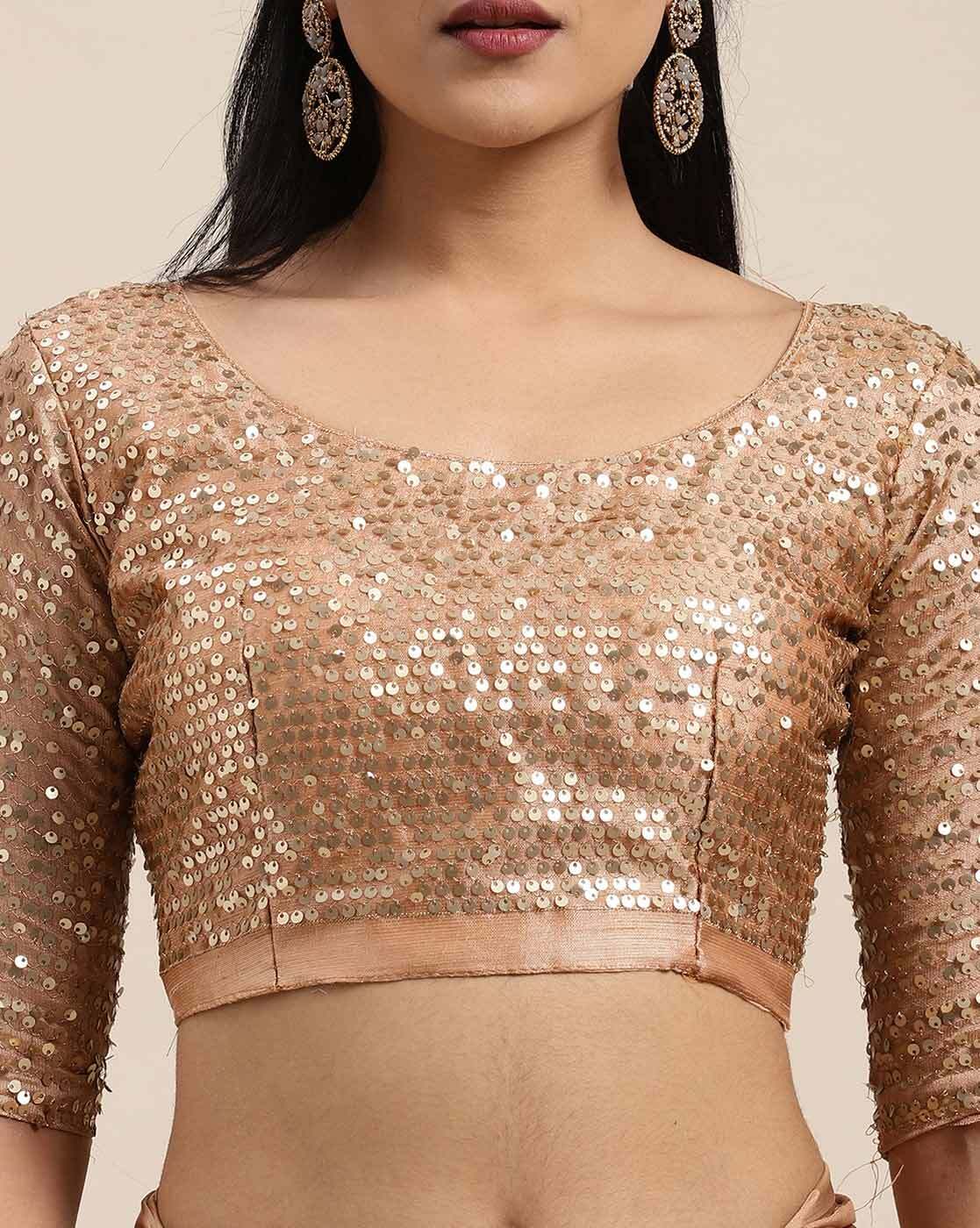 Saree Mall Brown Striped Satin Saree | Grocsy