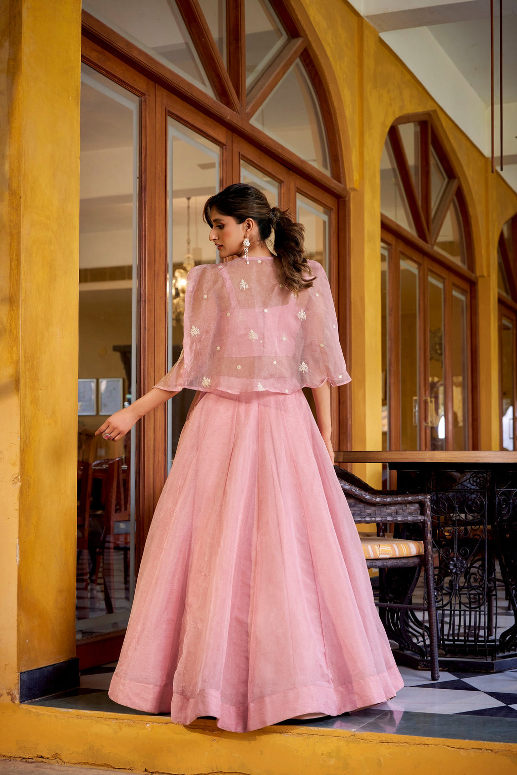 Lorenvalley Fashion Lightpink Allnen Crush Plain Lehenga Choli with Koti | Grocsy