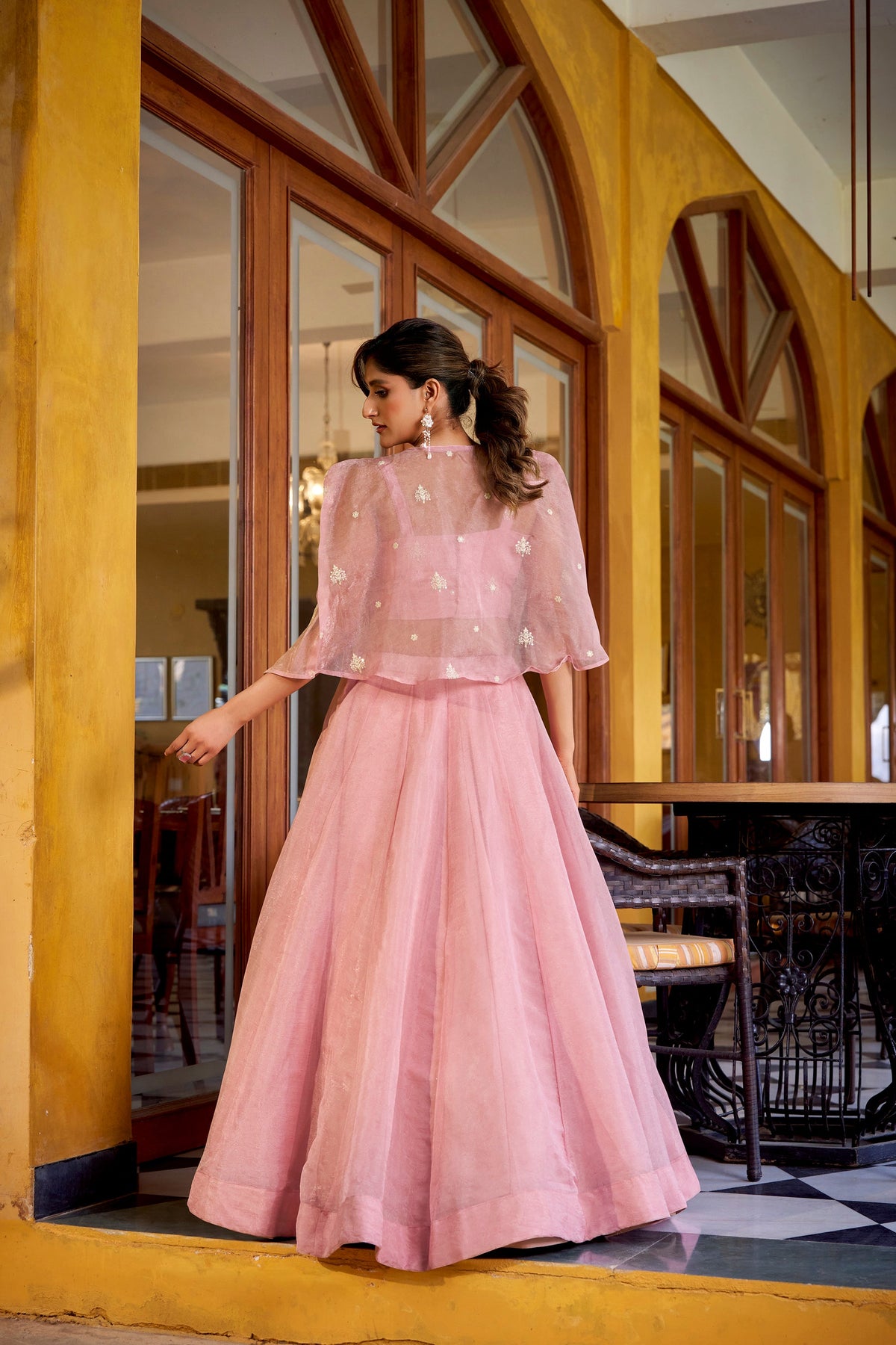 Lorenvalley Fashion Lightpink Allnen Crush Plain Lehenga Choli with Koti | Grocsy