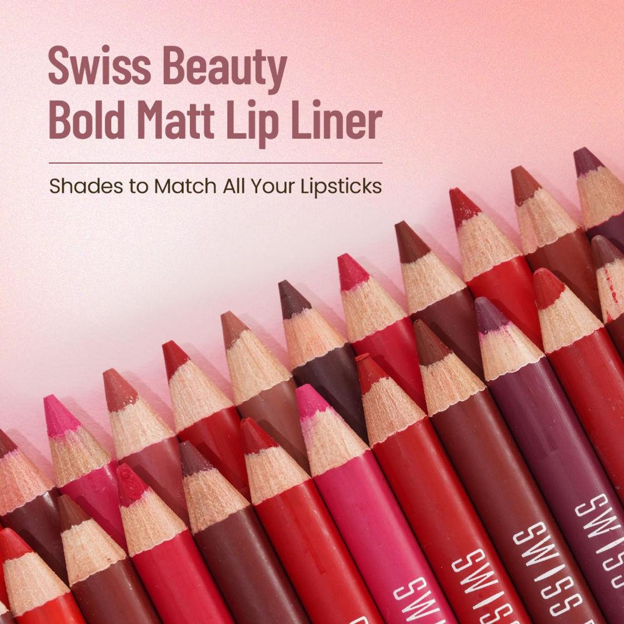 Swiss Beauty Bold Matt Lip Liner Pencil, Long-lasting , Matte Finish , Non-Drying - 4 Fruit Punch | Grocsy