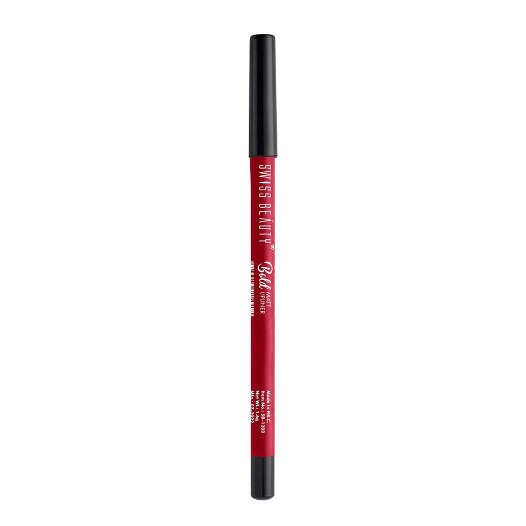 Swiss Beauty Bold Matt Lip Liner Pencil, Long-lasting , Matte Finish , Non-Drying - 7 Bright Maroon | Grocsy
