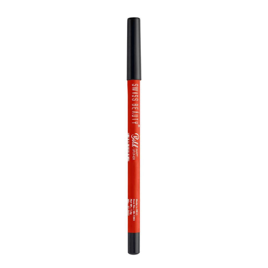 Swiss Beauty Bold Matt Lip Liner Pencil, Long-lasting , Matte Finish , Non-Drying - 8 Orange Red | Grocsy
