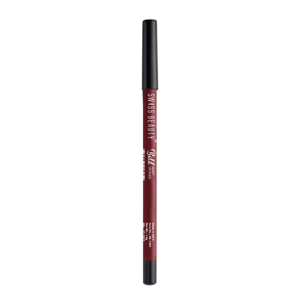 Swiss Beauty Bold Matt Lip Liner Pencil, Long-lasting , Matte Finish , Non-Drying - 9 Burgandy | Grocsy