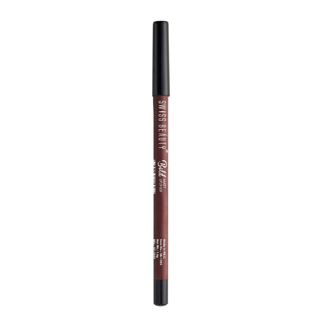Swiss Beauty Bold Matt Lip Liner Pencil, Long-lasting , Matte Finish , Non-Drying - 12 Dark Chocolate | Grocsy