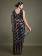 Monjolika Fashion Sequin Black Color Net Ultimate Party Wear Fashion Saree | Grocsy