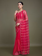 Monjolika Fashion Sequin Dark Pink Color Net Ultimate Party Wear Fashion Saree | Grocsy