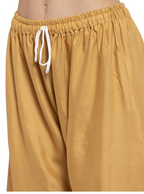 PAVONINE Beige Color Straight Fit Rayon Fabric Palazzo For Women | Grocsy