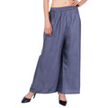 PAVONINE Grey Color Straight Fit Rayon Fabric Palazzo For Women | Grocsy