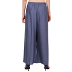 PAVONINE Grey Color Straight Fit Rayon Fabric Palazzo For Women | Grocsy