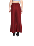 PAVONINE Maroon Color Straight Fit Rayon Fabric Palazzo For Women | Grocsy