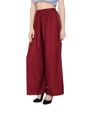 PAVONINE Maroon Color Straight Fit Rayon Fabric Palazzo For Women | Grocsy