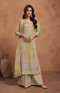Anaita Lemon Embroidered Silk Salwar Suit | Grocsy