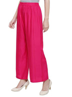 PAVONINE Rani Color Straight Fit Rayon Fabric Palazzo For Women | Grocsy