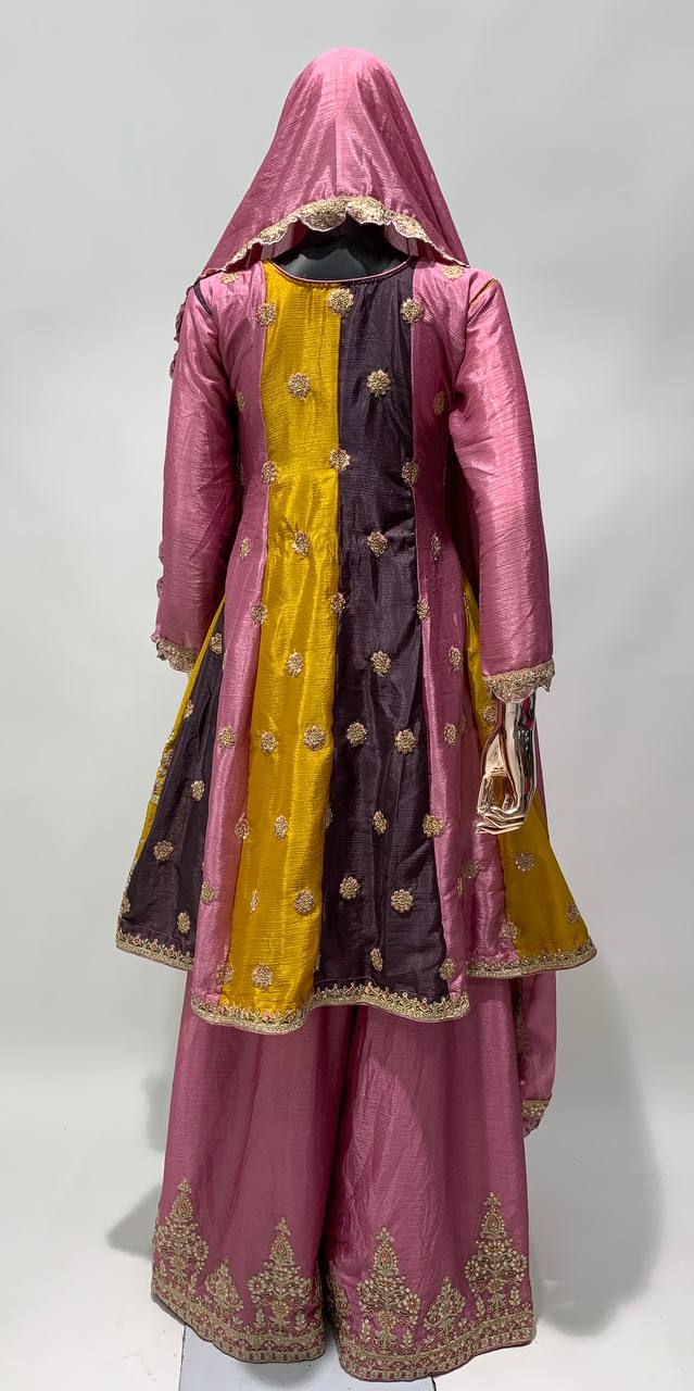 Lorenvalley Multicolor Chinon Embroidery With Sequince Work Salwar Kameez Stitched | Grocsy