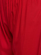 PAVONINE Red Color Straight Fit Rayon Fabric Palazzo For Women | Grocsy