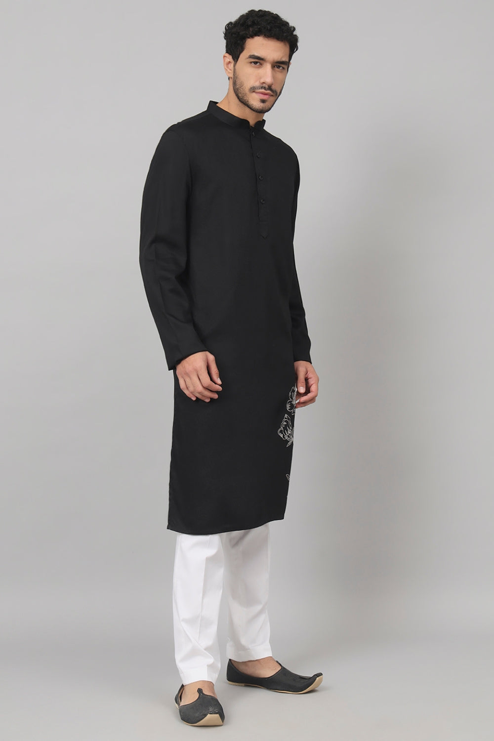 Stem Embroidery Cotton Kurta by Hilo Design | Grocsy