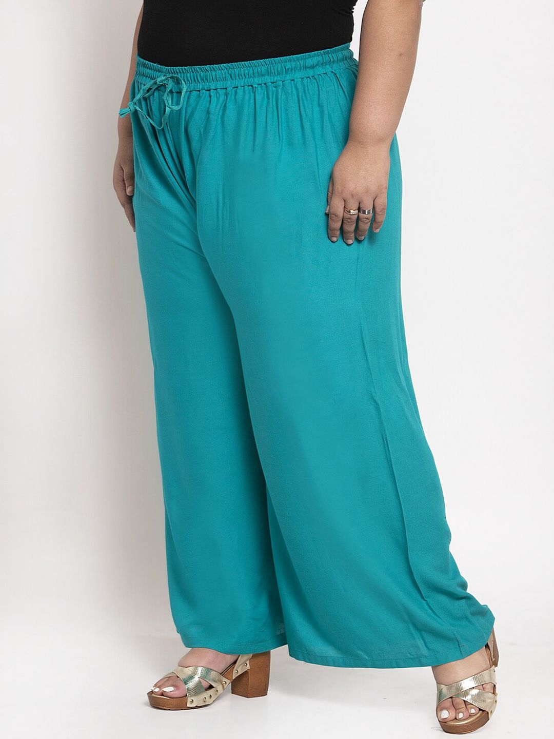 TAG 7 Women Plus Size Mid-Rise Wide Leg Palazzos | Grocsy