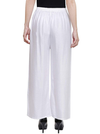 PAVONINE White Color Straight Fit Rayon Fabric Palazzo For Women | Grocsy