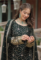 Vedant Vastram Heavy Embroidery & Sequins Work Rangoli Silk Kurti Plazo Set With Dupatta - Green | Grocsy