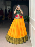 Lorenvalley Fashion Mustard Cotton Silk Zari Weaving Work Lehenga Choli | Grocsy