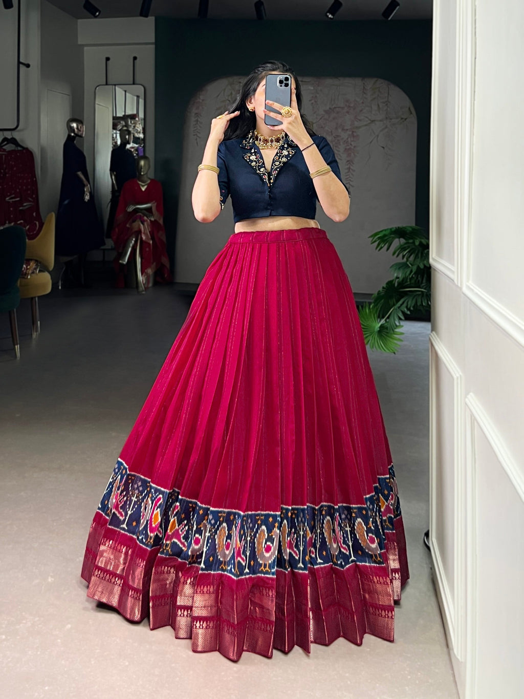 Lorenvalley Fashion Pink Poly Cotton Printed With Zari Weaving Lehenga Choli | Grocsy