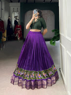 Lorenvalley Fashion Purple Poly Cotton Printed With Zari Weaving Lehenga Choli | Grocsy