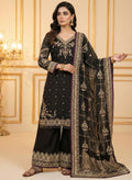 Anaita Black Chinon Silk Readymade Suit with Embroidery & Sequence Work | Grocsy