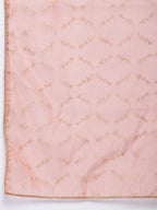 Janasya Women Peach-Coloured Self Design Kurta with Trousers & Dupatta | Grocsy