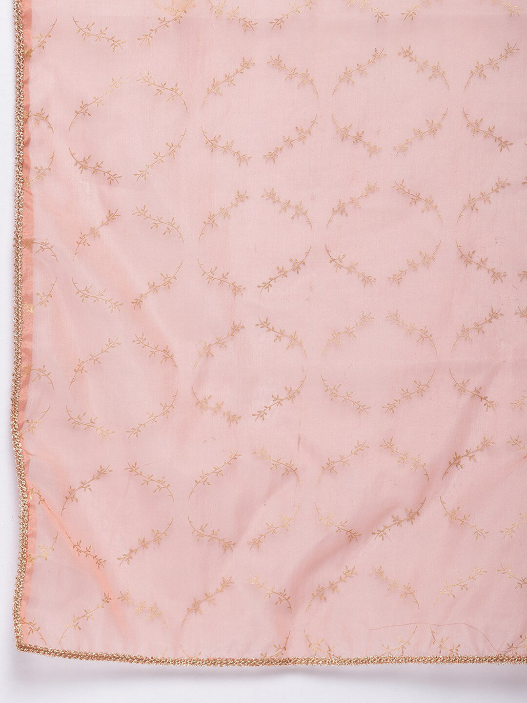 Janasya Women Peach-Coloured Self Design Kurta with Trousers & Dupatta | Grocsy
