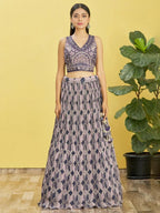 Tulsi Art Charming Blue Embroidered Chinon Festival Wear Lehenga Choli | Grocsy