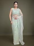 Monjolika Fashion Exclusive Women'S Light Green Soft Net SareeWith Sequin Work | Grocsy
