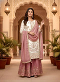 Anaita White Silk Readymade Suit with Embroidery & Sequence Work | Grocsy