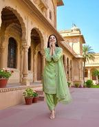 Anaita Green Crepe Readymade Suit with Embroidery & Sequence Work | Grocsy