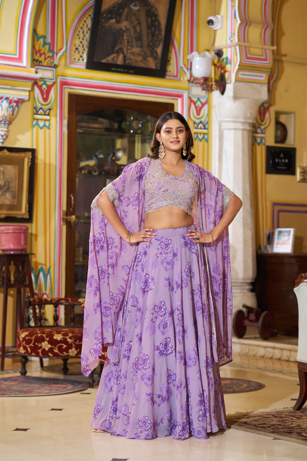Lorenvalley Fashion Multicolor Georgette Thread Embroidery, Sequins & Tube Beads Work Lehenga Choli With Stylish Dupatta | Grocsy