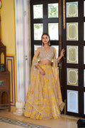 Lorenvalley Fashion Multicolor Georgette Thread Embroidery, Sequins & Tube Beads Work Lehenga Choli With Stylish Dupatta | Grocsy