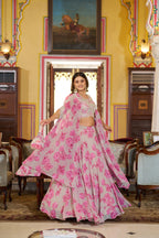 Lorenvalley Fashion Multicolor Georgette Thread Embroidery, Sequins & Tube Beads Work Lehenga Choli With Stylish Dupatta | Grocsy